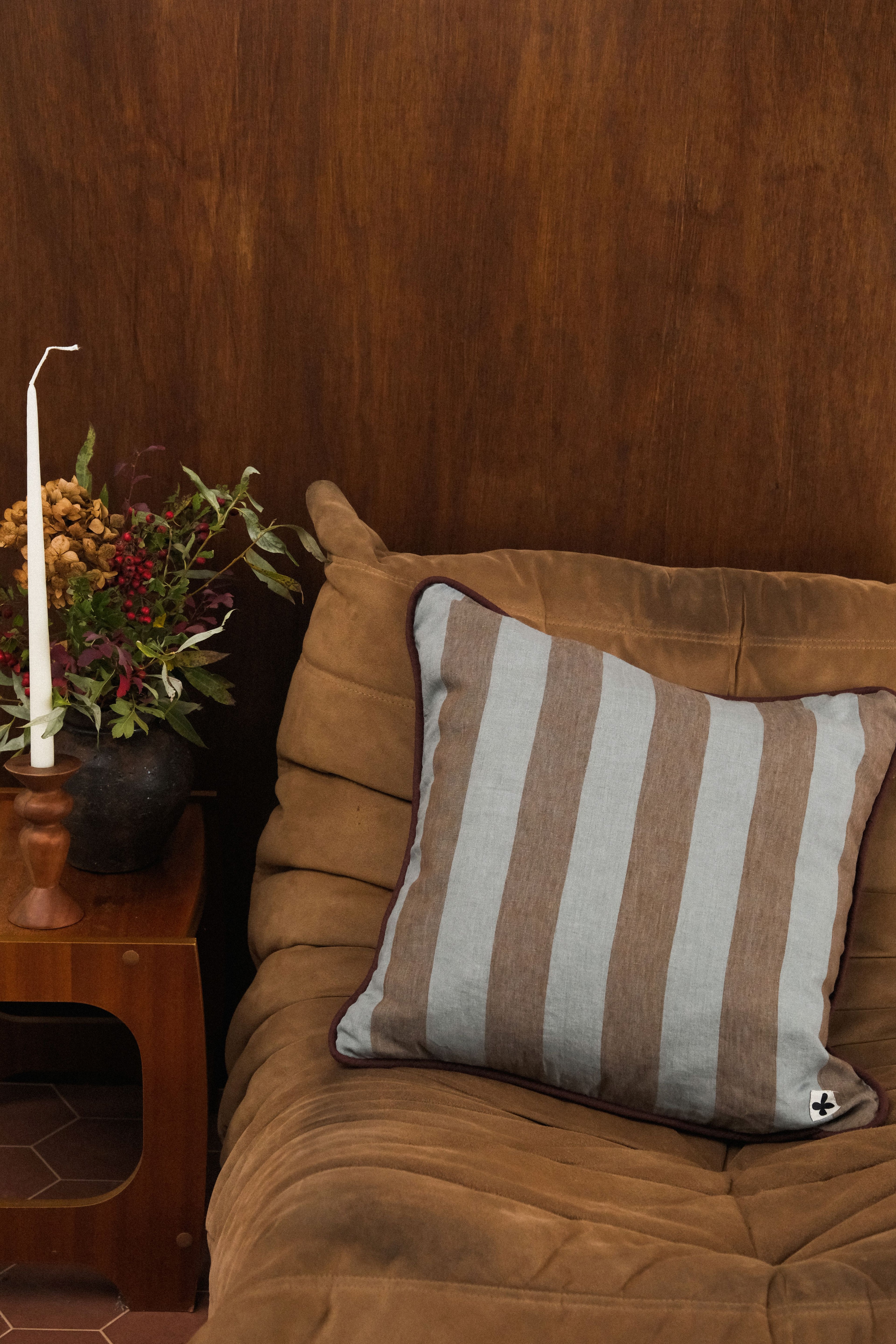 coussin carré rayure