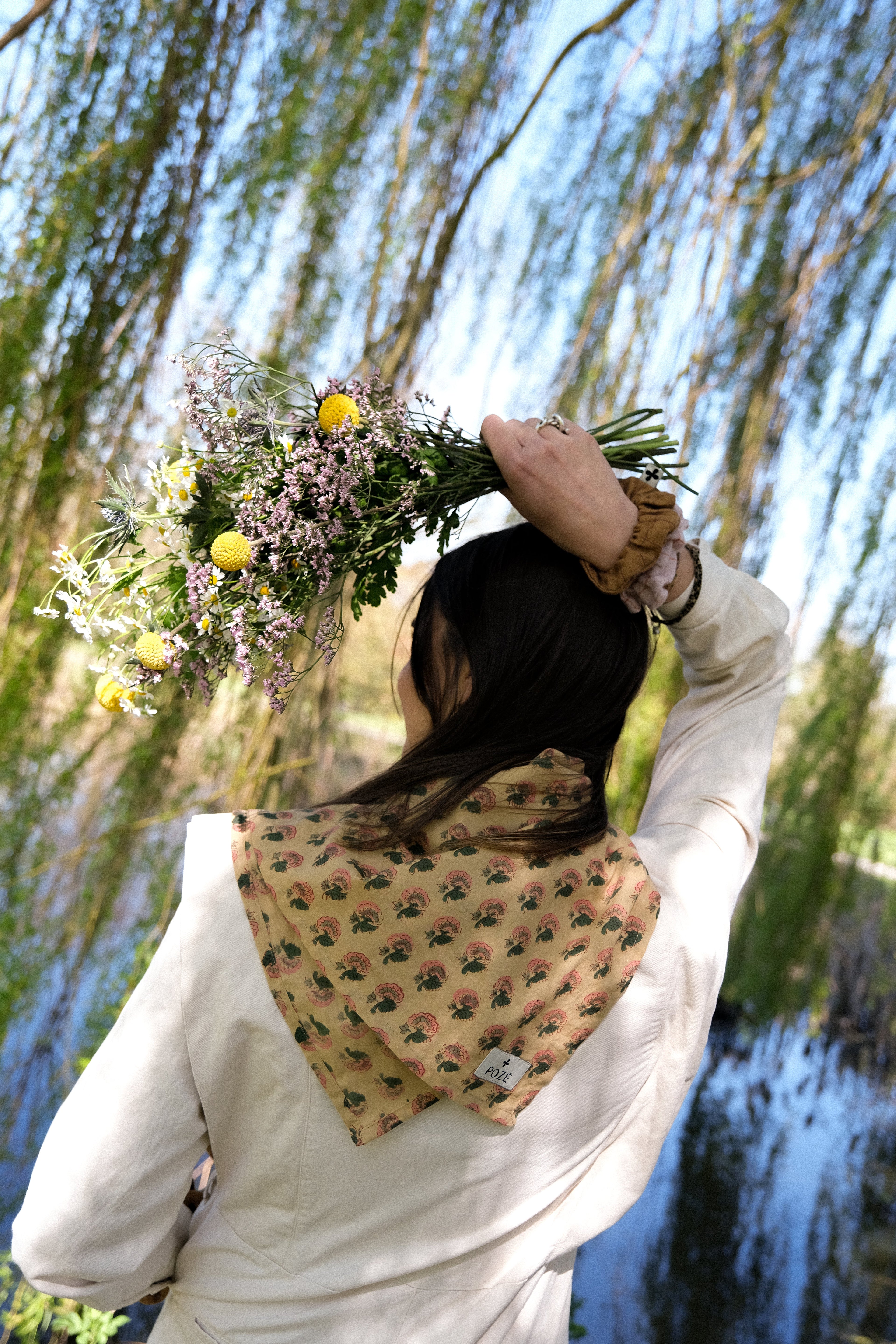nature bouquet foulard femme