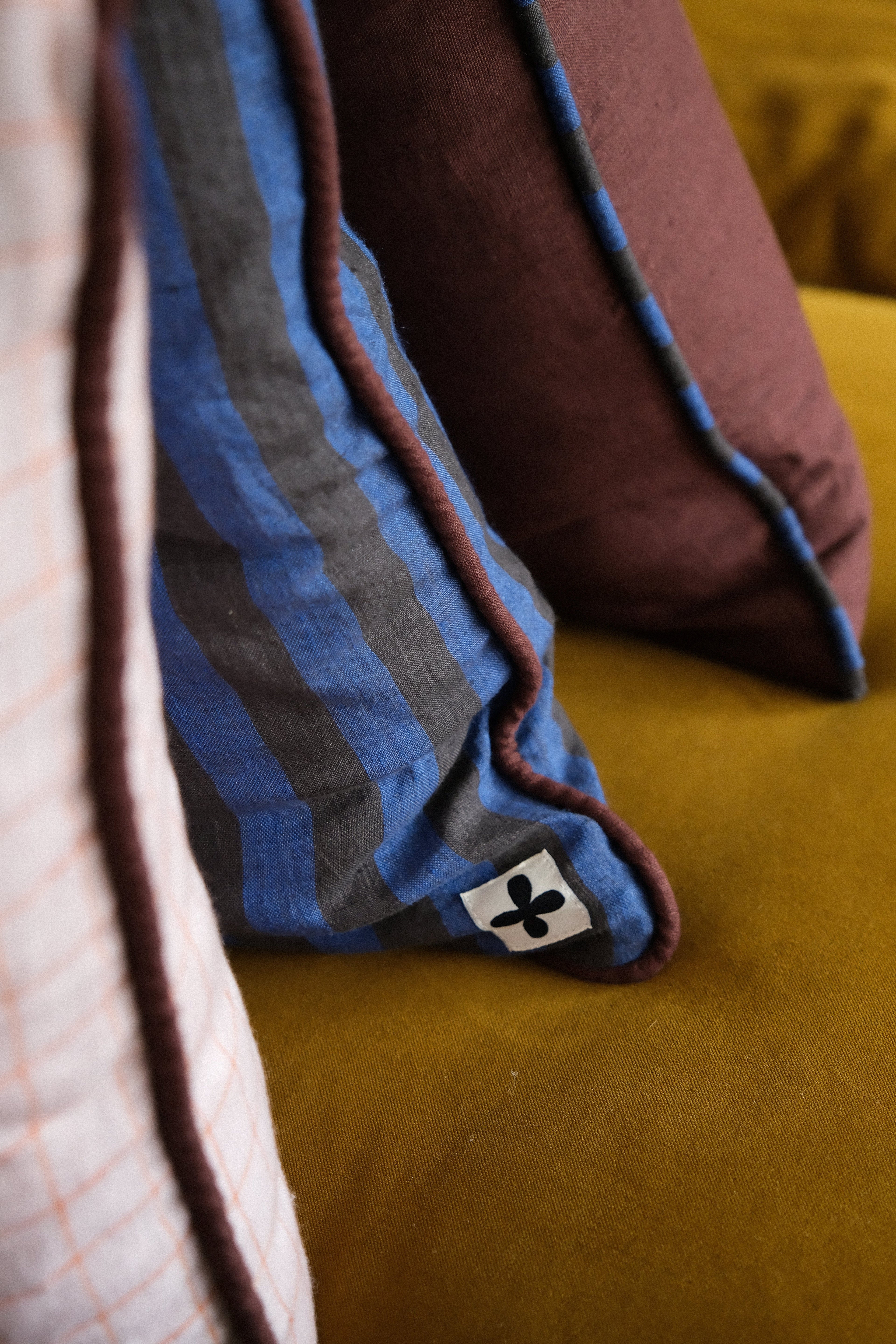 3 coussins colorés