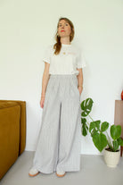 pantalon femme large lin